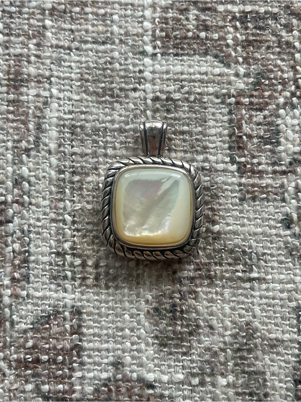 Sterling Silver Square Mother-of-Pearl Pendant